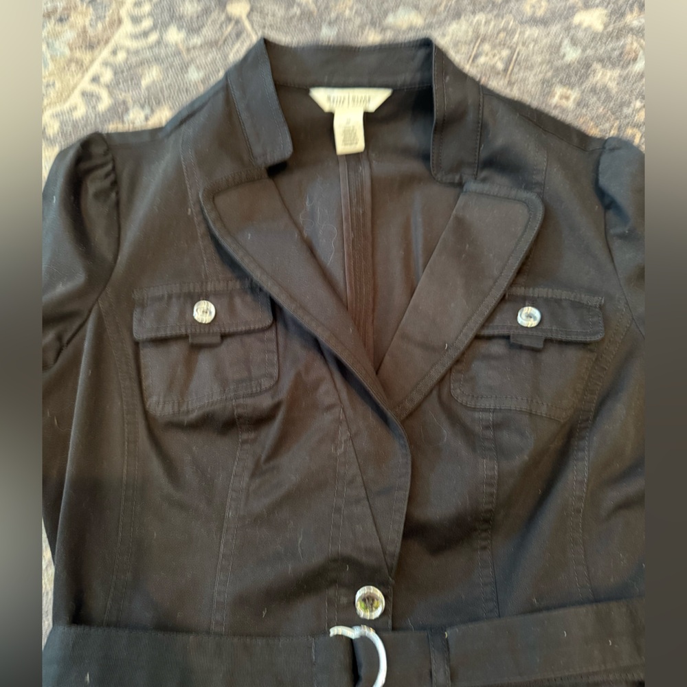 White House Black Market New Black Utility Jacket size 10 lightweight - Picture 6 of 7